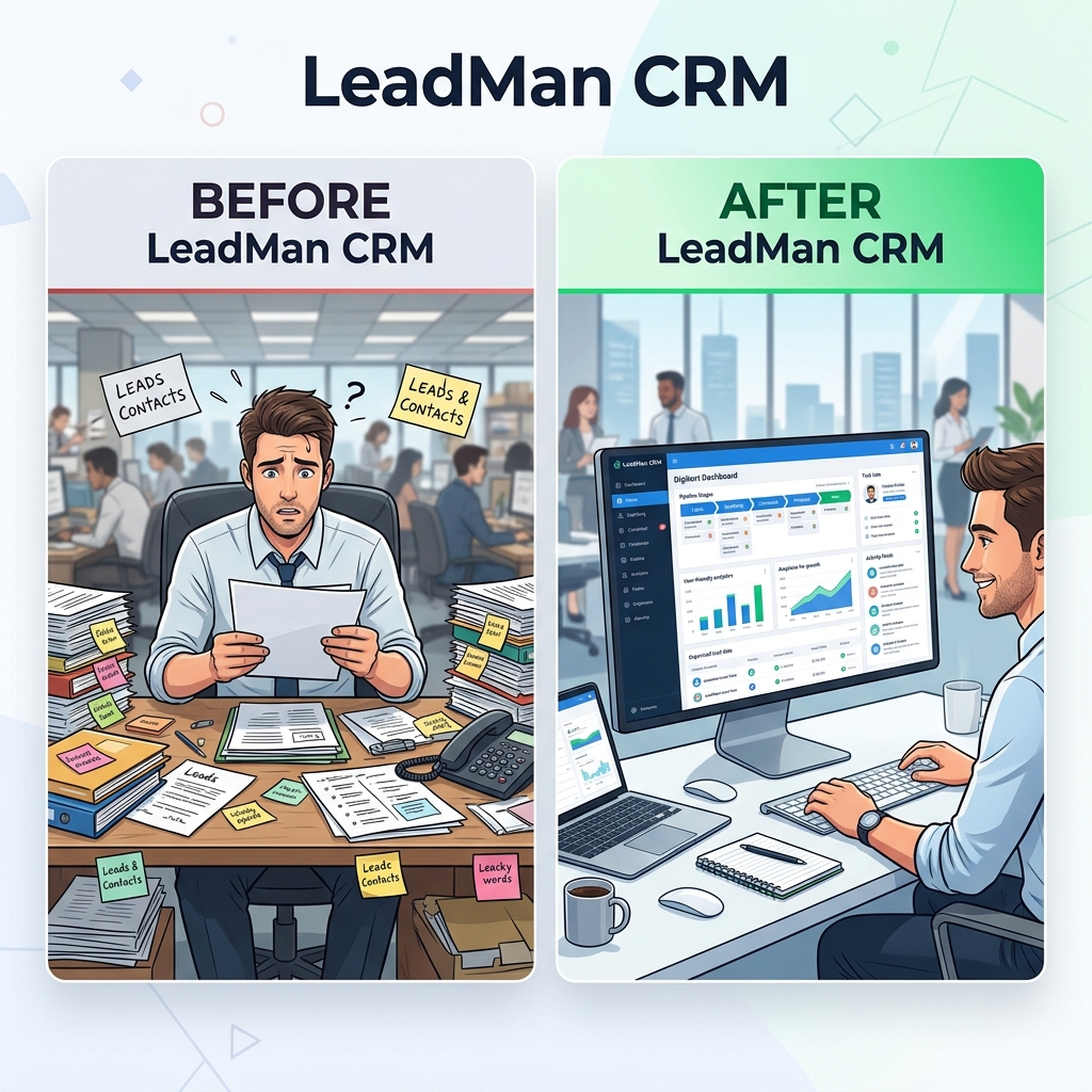 Before and After LeadMan CRM